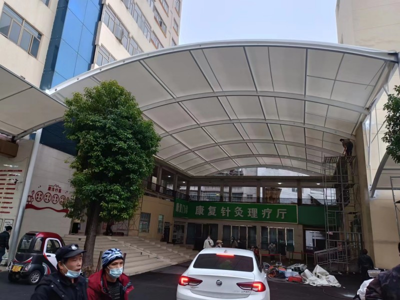 温岭市推拉雨棚定制厂家，仓库通道、卸货区移动伸缩棚搭建-2